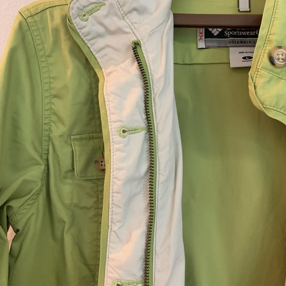 Columbia Sportswear XCO chartreuse cotton stretchy jacket L. - Picture 11 of 13